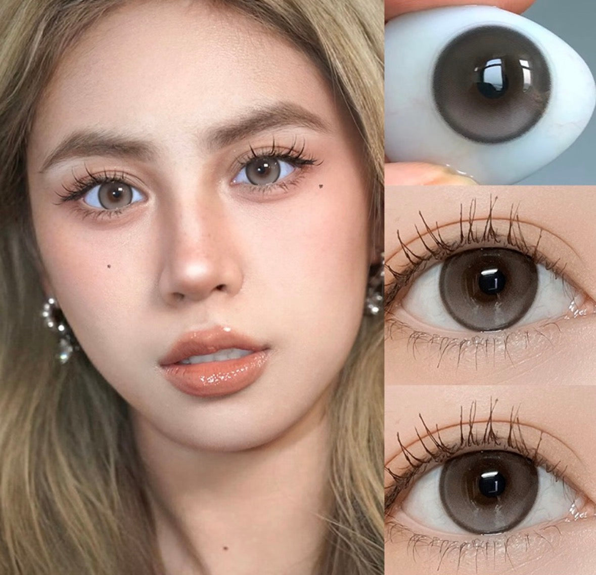 Lentille annuel cosmétique Peach Cocoa Grey