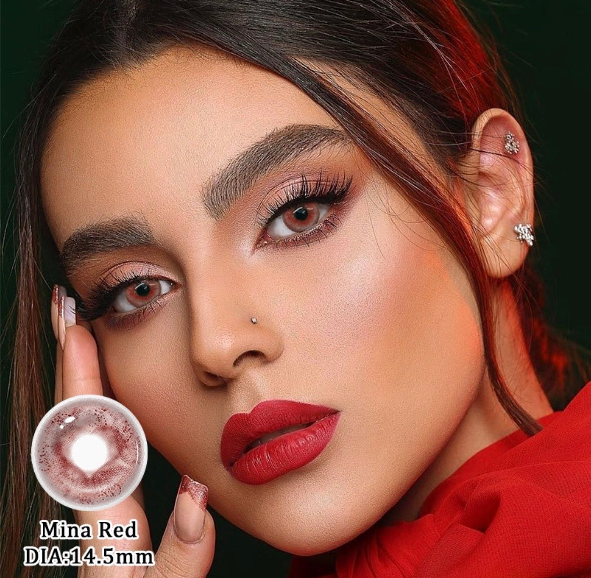 Lentille Cosplay Annuel Mina red ❤️